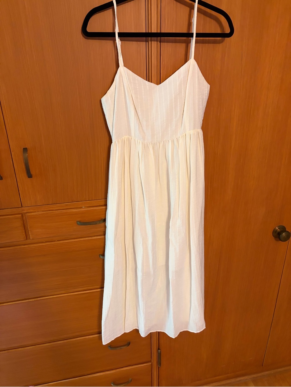 Simple Cream Spaghetti Strap Sundress
